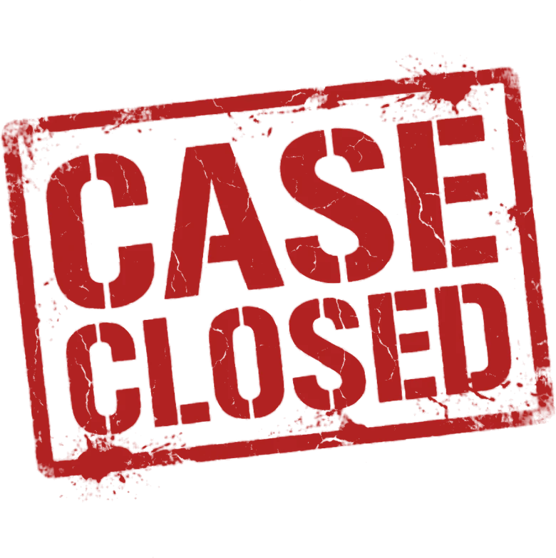 ตราประทับ CASE CLOSED